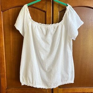 NWT Lane Bryant White Embroidered Top